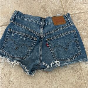 Levi's Blue Distressed Denim Cutoff Shorts